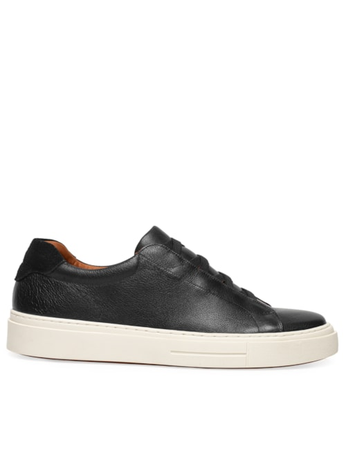 Tênis Masculino Slip On Em Couro Legitimo - Preto Tênis Masculino Slip On Em Couro Legitimo - Preto