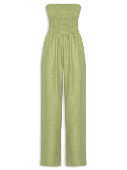 Macacão Feminino Com Lastex - Verde