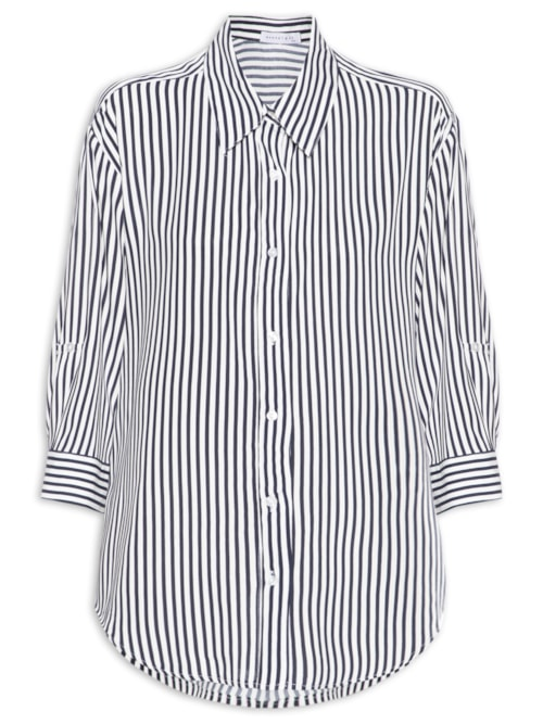 Camisa Listrada Feminina - Azul Camisa Listrada Feminina - Azul