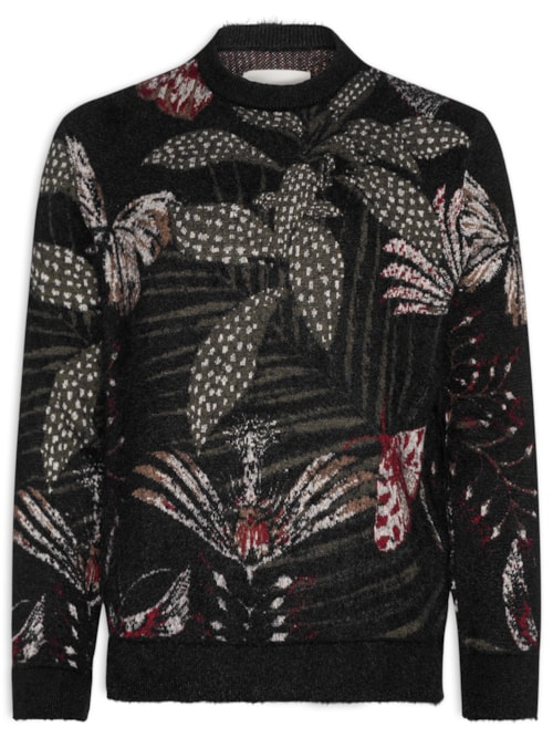 Suéter Masculino Jacquard Botanique - Preto Suéter Masculino Jacquard Botanique - Preto