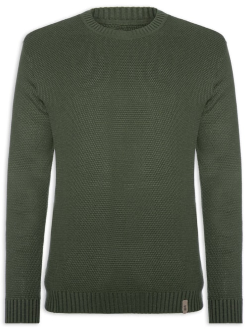Suéter Masculino Tricot Colmeia Verde