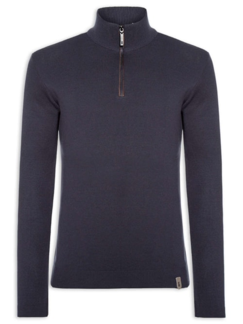 Suéter Masculino Tricot Half Zíper - Azul Suéter Masculino Tricot Half Zíper - Azul