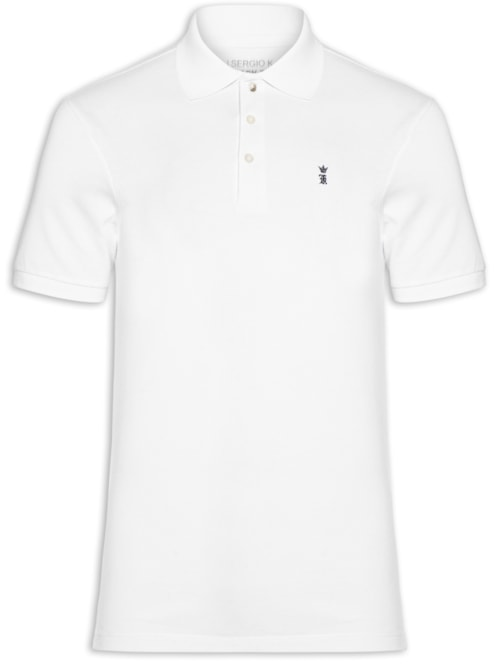 Camisa Polo Masculina Piquet Branco