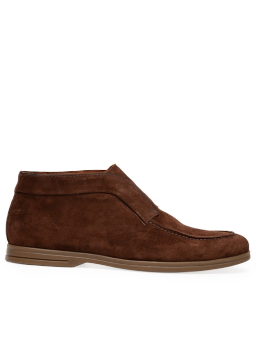 Sapato Masculino Loafer Walker Em Camurça - Marrom Sapato Masculino Loafer Walker Em Camurça - Marrom