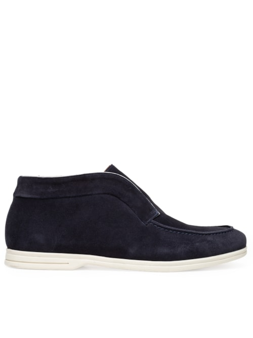 Sapato Masculino Loafer Walker Em Camurça - Azul Sapato Masculino Loafer Walker Em Camurça - Azul