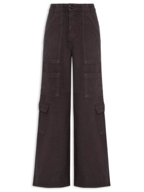 Calça Feminina Panta Cargo Adelia Sarja - Marrom