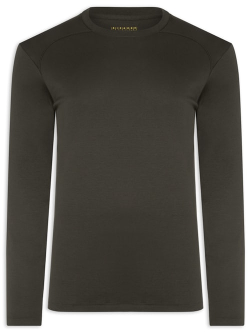 Camiseta Masculina Manga Longa Interlock Marrom