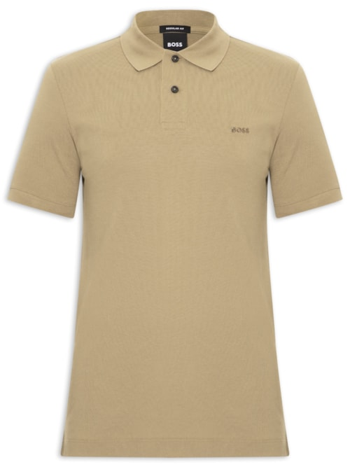 Polo Masculina Manga Curta Pallas Regular fit - Bege Polo Masculina Manga Curta Pallas Regular fit - Bege