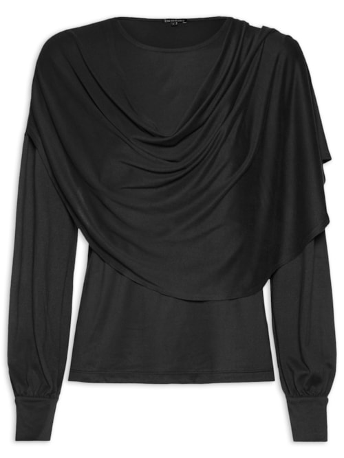 Blusa Feminina Dara Manga Longa - Preto