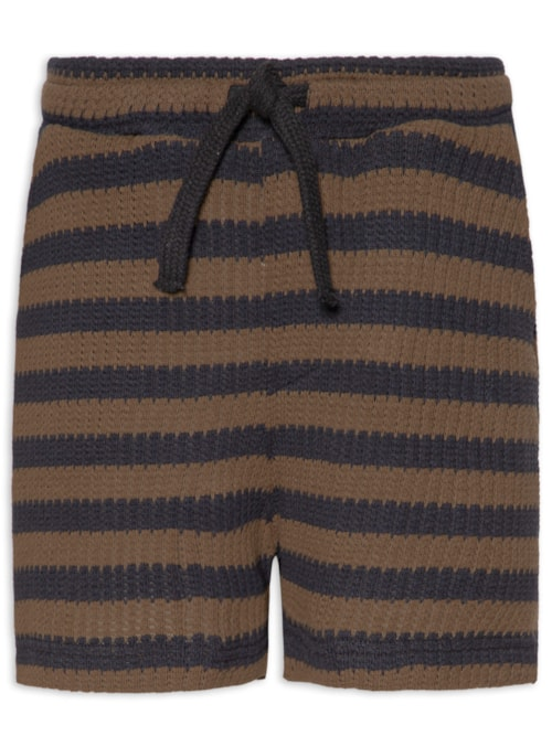 Bermuda Beachwear Masculina Color Stripes Knit New Marrom
