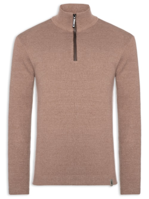 Suéter Masculino Tricot Half Zíper - Laranja Suéter Masculino Tricot Half Zíper - Laranja