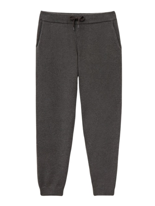 Calça Com Efeito Tricô - Cinza