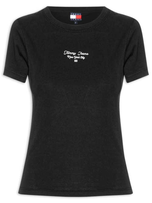 Camiseta Feminina Manga Curta Slim Ess Logo - Preto Camiseta Feminina Manga Curta Slim Ess Logo - Preto
