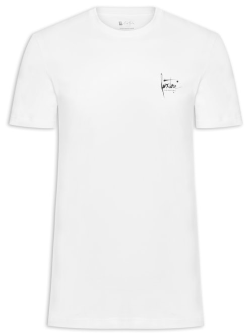 Camiseta Masculina Manga Curta Nanquim - Branco Camiseta Masculina Manga Curta Nanquim - Branco