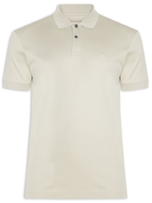 Polo Masculina Interlock Pima Bege