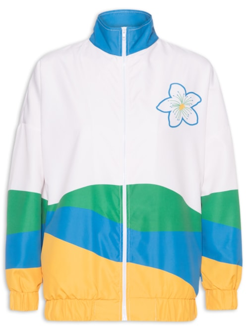 Jaqueta Feminina Corta Vento Copa Brasil - Off White Jaqueta Feminina Corta Vento Copa Brasil - Off White