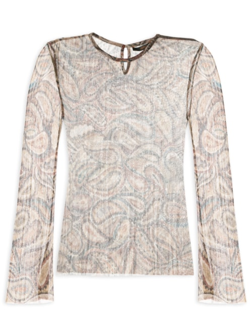 Blusa Feminina Segunda Pele Paisley - Marrom Blusa Feminina Segunda Pele Paisley - Marrom