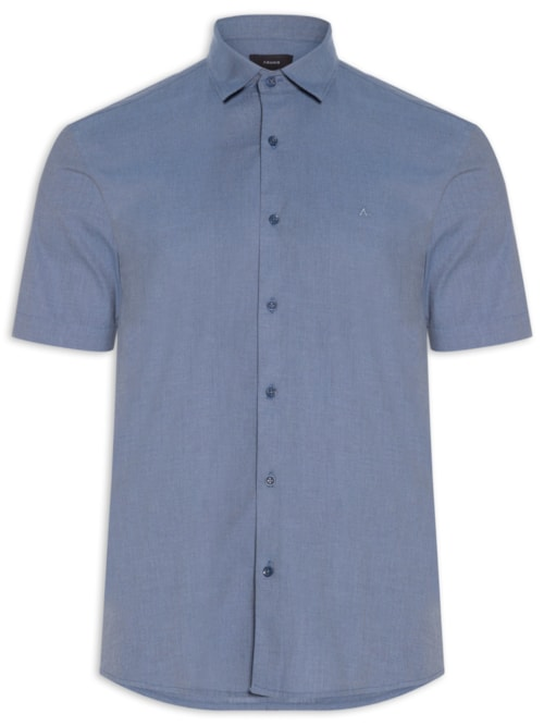 Camisa Masculina Slim Fit Fil a Fil Antilia Azul Camisa Masculina Slim Fit Fil a Fil Antilia Azul
