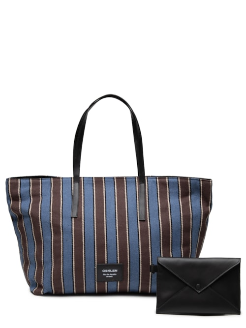 Bolsa Feminina Ivy Lona Listras - Azul Bolsa Feminina Ivy Lona Listras - Azul