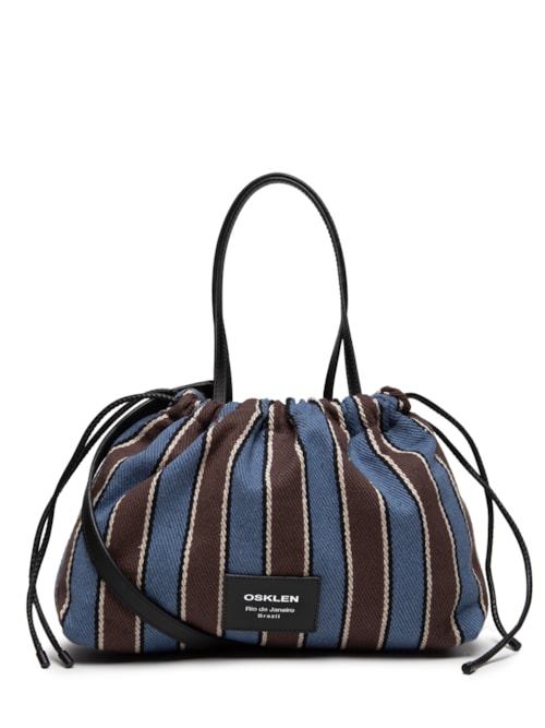 Bolsa Feminina Small Lona Listras - Azul