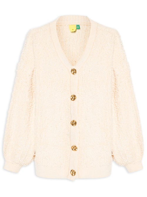 Cardigan Feminino Tricot Longo - Bege