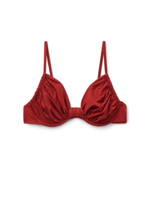 Parte De Cima De Biquíni Balconette Shiny Satin - Vermelho Parte De Cima De Biquíni Balconette Shiny Satin - Vermelho