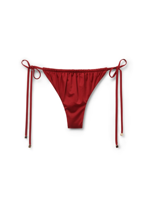 Calcinha De Biquíni Fio Dental Shiny Satin - Vermelho Calcinha De Biquíni Fio Dental Shiny Satin - Vermelho
