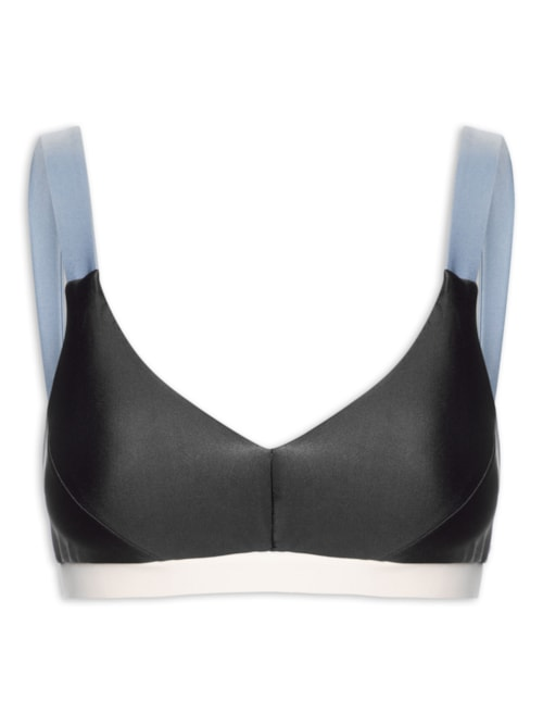 Top Feminino Alça Reta Liso - Preto