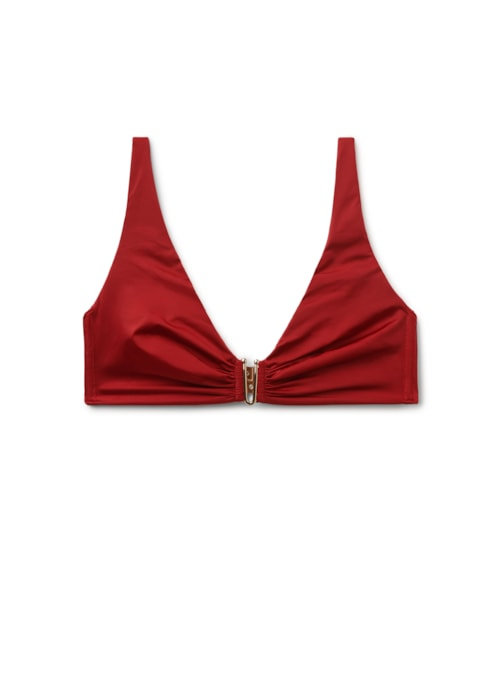 Parte De Cima De Biquíni Estilo Top Shiny Satin - Vermelho Parte De Cima De Biquíni Estilo Top Shiny Satin - Vermelho