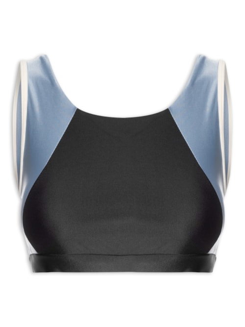 Top Feminino Alça Cruzada Liso - Preto