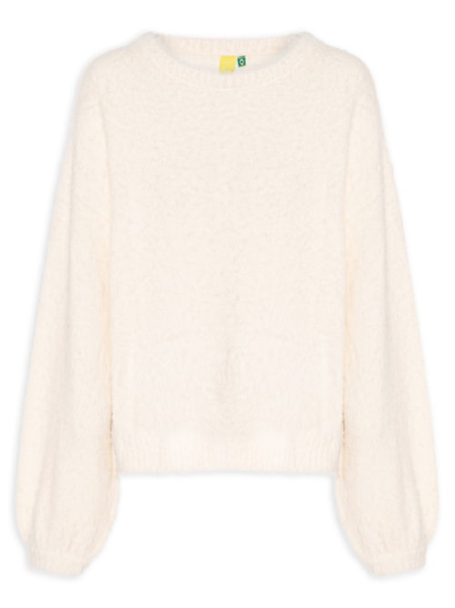 Suéter Feminino Tricot Pelinho - Bege Suéter Feminino Tricot Pelinho - Bege