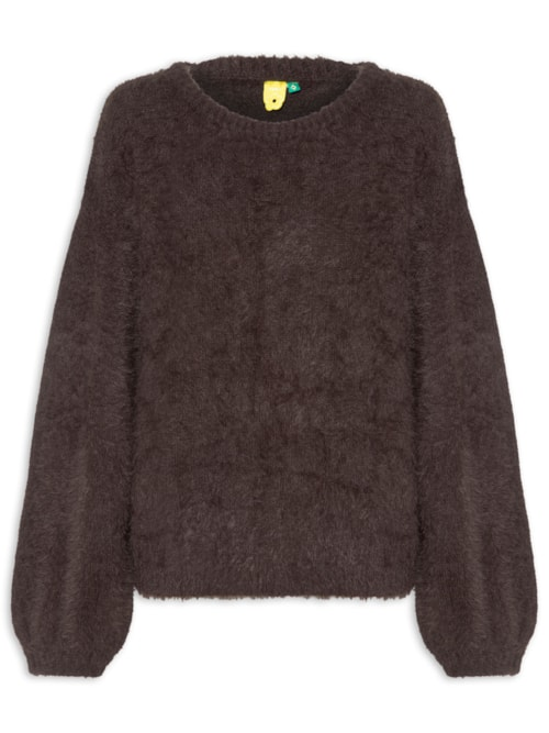 Suéter Feminino Tricot Pelinho - Marrom Suéter Feminino Tricot Pelinho - Marrom