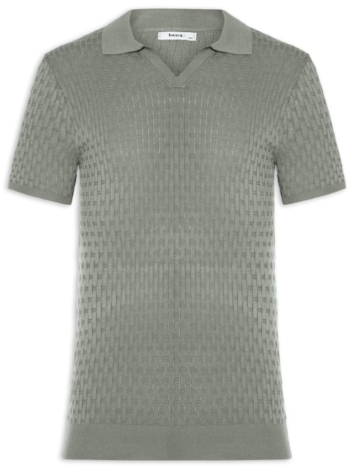 Polo Masculina Em Tricot Com Gola Colômbia - Verde Polo Masculina Em Tricot Com Gola Colômbia - Verde