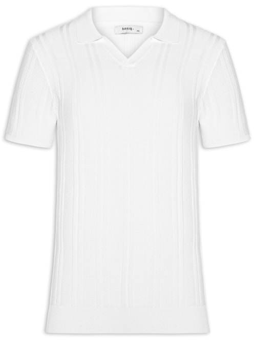 Polo Masculina Em Tricot Com Gola Colômbia - Branco Polo Masculina Em Tricot Com Gola Colômbia - Branco