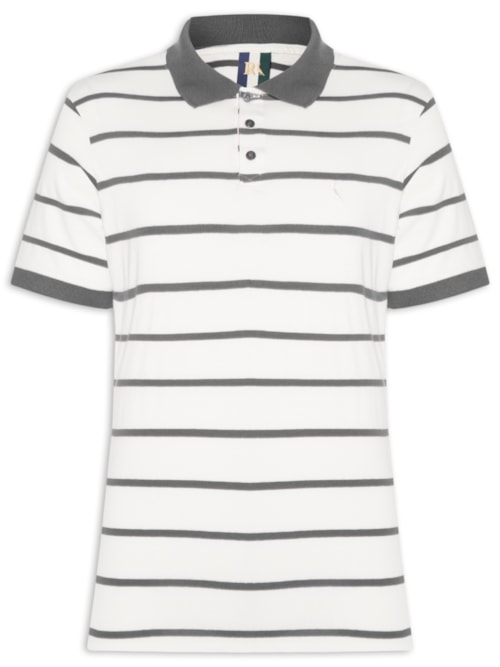 Polo Masculina Meia Malha Fio Tinto Cinza Polo Masculina Meia Malha Fio Tinto Cinza