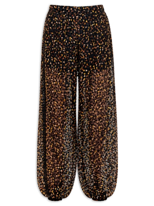 Calça Feminina Velvet Pois I26 - Preto