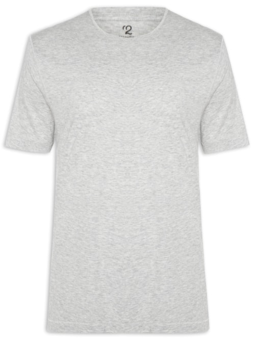 Camiseta Masculina Pima Manga Curta - Cinza Camiseta Masculina Pima Manga Curta - Cinza