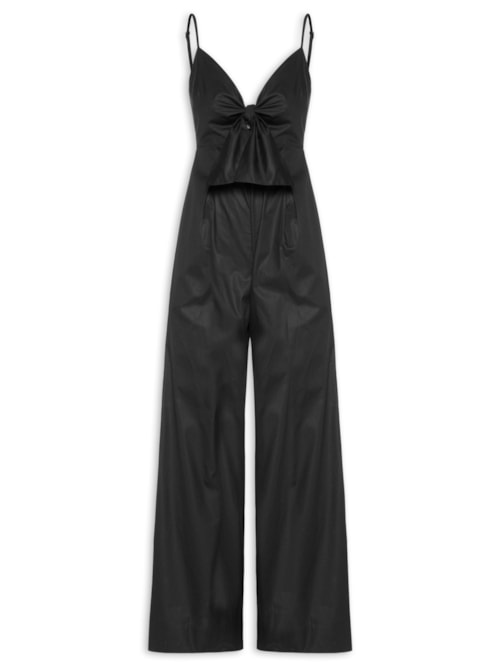Macacão Feminino Decote Laço - Preto
