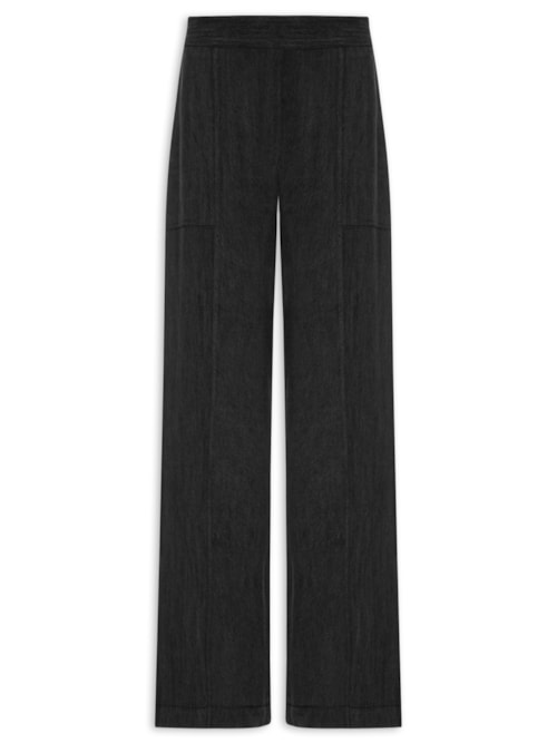 Calça Feminina Pantalona Recorte - Preto