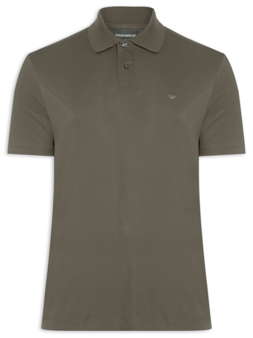 Camisa Polo Masculina Modal Mini Logo - Marrom Camisa Polo Masculina Modal Mini Logo - Marrom
