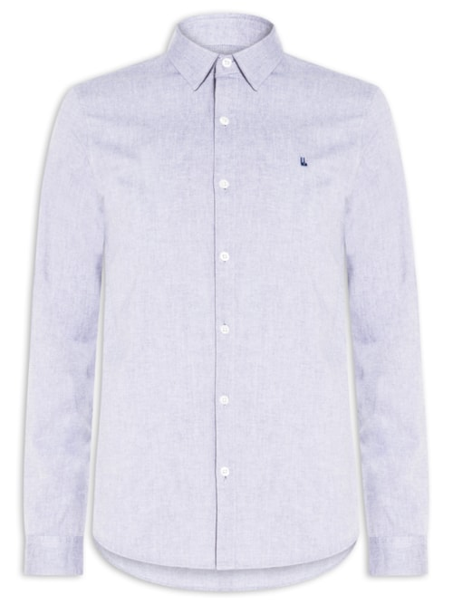 Camisa Masculina Casual Oxford New - Azul Camisa Masculina Casual Oxford New - Azul