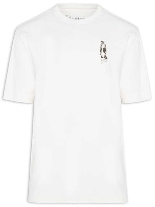 Camiseta Masculina Oversized Estampa Cluster - Branco Camiseta Masculina Oversized Estampa Cluster - Branco