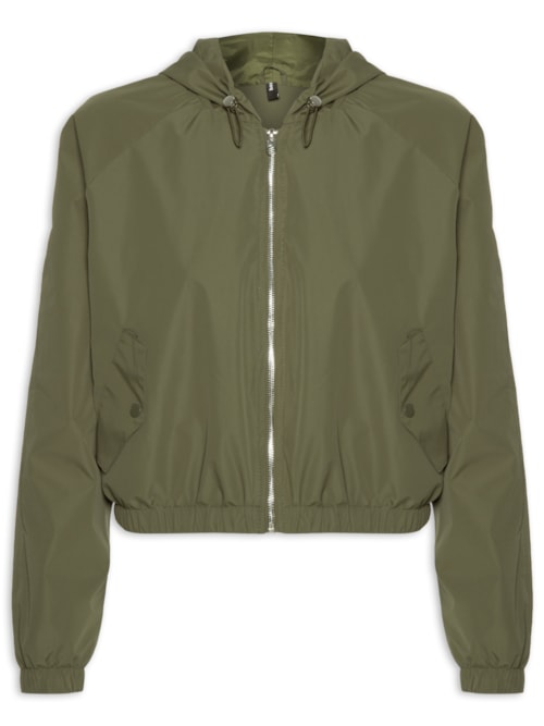 Jaqueta Feminina Bomber Com Capuz - Verde
