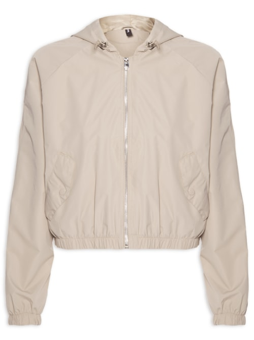 Jaqueta Feminina Bomber Com Capuz - Bege