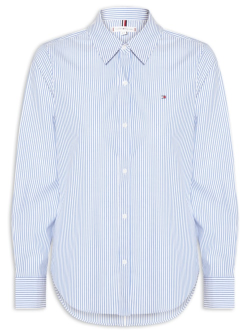 Camisa Feminina Ess Poplin Regular - Azul Camisa Feminina Ess Poplin Regular - Azul