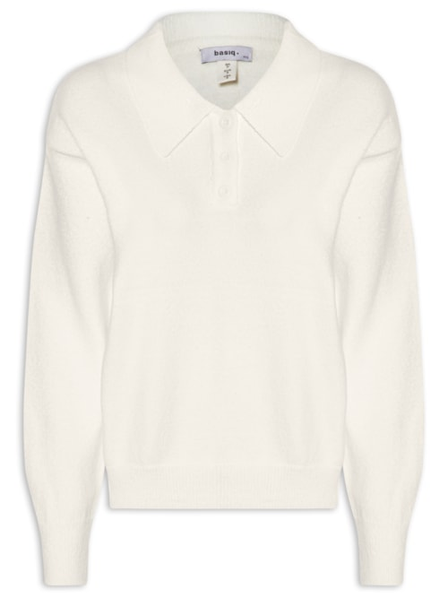 Suéter Feminino Tricot Comfy Gola Esporte Off White Suéter Feminino Tricot Comfy Gola Esporte Off White