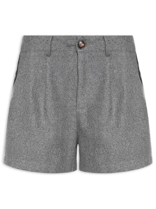Short Feminino Com Pregas - Preto