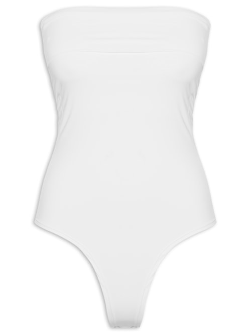 Body Feminino Tomara que Caia em Poliamida Branco Body Feminino Tomara que Caia em Poliamida Branco