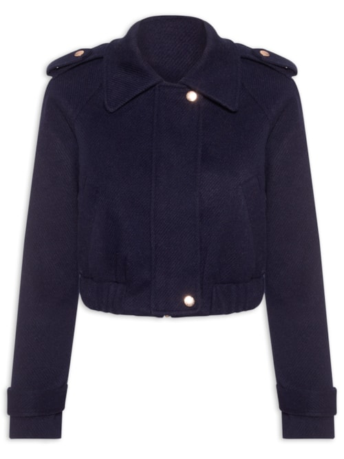 Jaqueta Feminina Cropped - Azul
