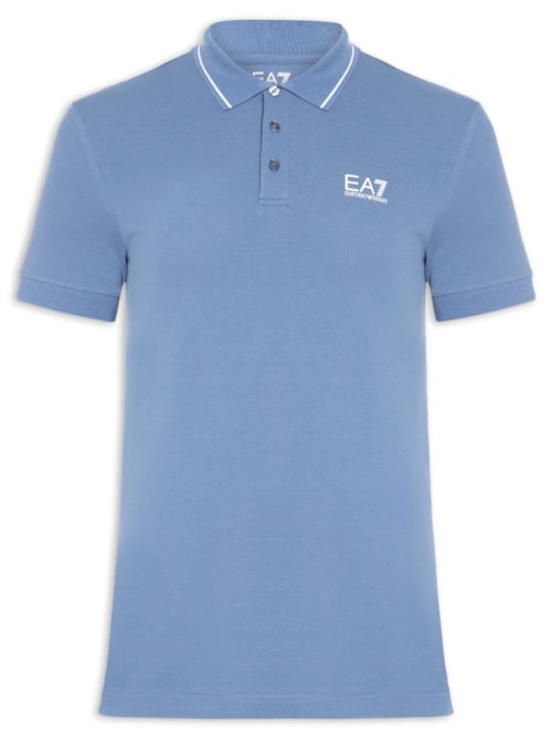 Polo Masculina Com Friso Train Core Azul Polo Masculina Com Friso Train Core Azul